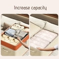 thumbnail image 3 of Double Layer Zipper Storage Bag, Large Capacity Clothes & Quilt Organizer, Portable Wardrobe Box with Reinforced Handle, Beige, 1-Pack, 3 of 7