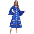 thumbnail image 3 of TiaoBug Clergy Robe for Women Long Sleeve Buttons Cassock Pulpit Church Minister Pulpit Robe Liturgical Vestments Royal Blue XXL, 3 of 7