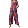 thumbnail image 1 of Women Jumpsuit With Pockets Sleeveless Wide Legs Plus Size Overalls, 1 of 7