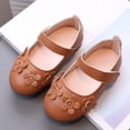 thumbnail image 4 of B91xZ Chaussures de Robe pour Tout-Petites Filles à Fleurs Ballerines Petites Filles Chaussures Plates pour Tout-Petites, Brun 7, 4 of 5