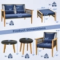 thumbnail image 3 of Gymax 7PCS Conversation Set Rattan Woven Chair Set w/ 2 Coffee Tables & 2 Ottomans, 3 of 5