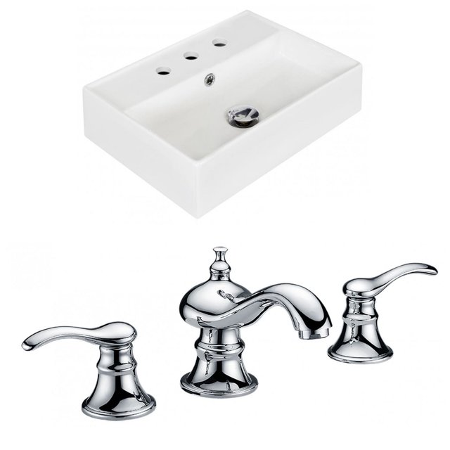Imaginations Américaines 19.75-po. W Vessel Set Blanc