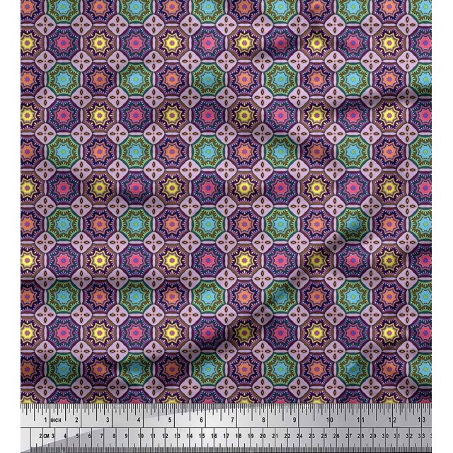 Soimoi Rayon Fabric Floral Mandala Print Fabric by The Yard 56 Inch Wide