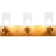 thumbnail image 1 of Costway 3-Light Vanity Lamp Gold Finish Clear Glass Shade Bathroom Fixture UL, 1 of 2