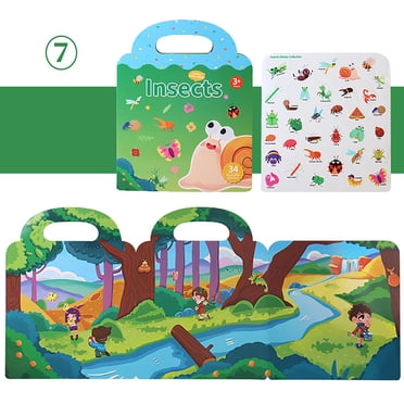 Meitianfacai Livre d'Autocollants Réutilisable Autocollants pour Enfants Livres d'Activités Autocollants Guide pour Enfants Apprentissage pour Enfants Jouet Éducatif Autocollant
