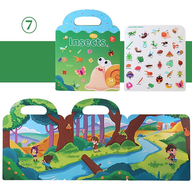 Deals Flyer Iumwxz Reusable Sticker Book Children's Stickers Activity Books Children's Guide Stickers Kids Learning Educational Toy Sticker Merry Deals! Decor Savings