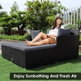 thumbnail image 2 of Giantex Rattan Daybed Patio Loveseat Sofa Set, Wicker, Grey, 2 of 8