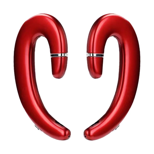 Bluetooth Ear Hook Calling Hands Free Built in Mic Low Latency for Office Red