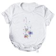 thumbnail image 5 of RKSTN Hauts d'Été pour Femmes 2023 Tendance Décontracté T-Shirt Imprimé Pissenlit Col Rond Manches Courtes Chandail Blouse T-Shirts, 5 of 5