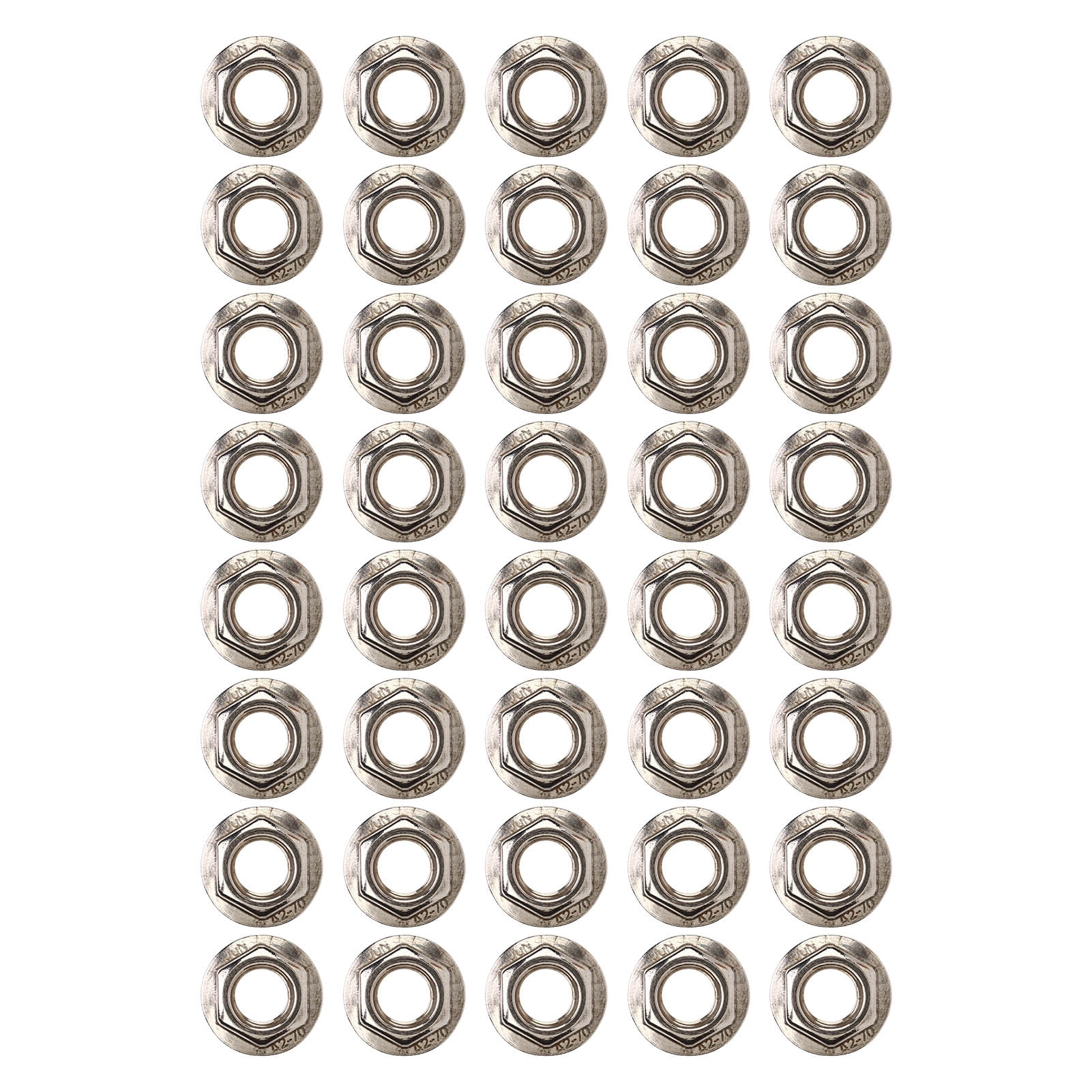 Fine Flange Nut, Firmly Fixing Hxagonal Flange Nuts Stainless Steel High Hardness 40pcs M10x1.25mm  For Repair