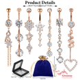 thumbnail image 3 of EIGTHTAIL Heart-Shaped Silver Dangle Belly Button Ring  3.54”, 3 of 7