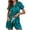 Green, variant on GDREDA Plus Size Pajamas Women's Solid Color Printed Ice Silk Short Sleeved Cardigan Pajama Set Women Pajama Sets pyjamas Hot Pink,S