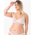 thumbnail image 5 of Wingslove Women's Sheer Lace Bra Minimizer See Through Unlined Full Coverage Bras, White, 42DDD, 5 of 5