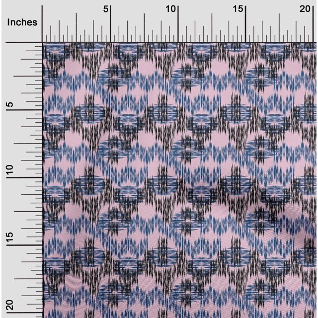 oneOone Tissu Popeline de Coton Chevron Imprimé Ikat pour Couture Largeur 56 Pouces