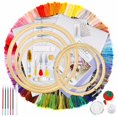 thumbnail image 2 of Cross Stitch Kits for Beginners, 154-Piece Embroidery Kit with Friendship Bracelet String Kit, Bamboo Hoops, Aida Cloth & Comprehensive Embroidery Tools for DIY Crafts, 2 of 8