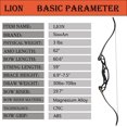 thumbnail image 2 of Lion 62" Takedown Hunting Recurve Bow Metal Riser 30 35 40 45 50 55 60 65 70 Lbs Right Handed, 2 of 7