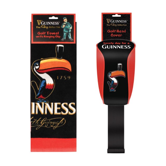Guinness Ensemble de Serviette de Golf Toucan et Couvre-Tête (2 Pcs)