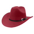 thumbnail image 1 of New Straight Cowboy Hat - British Style Fedora Flat Top Black Wool Top Hat, 1 of 2