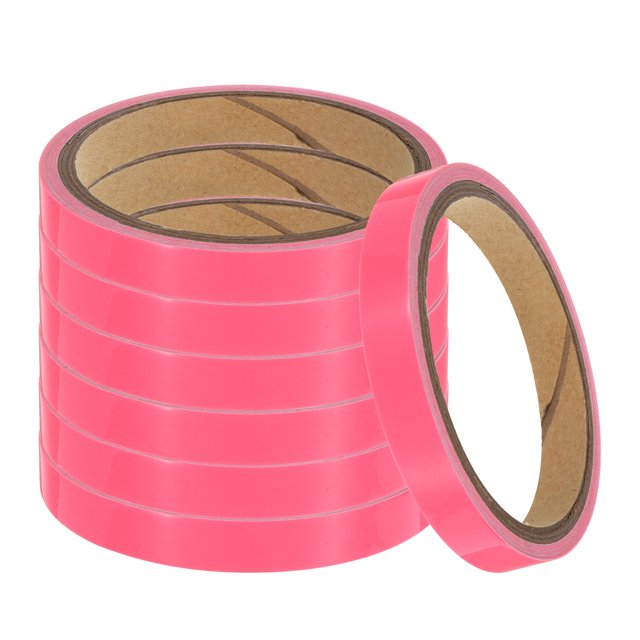 Unique Bargains 7 Rouleaux 0.47 Pouces x 9.8 Pieds Bande Fluorescente Phosphorescente pour Animaux, Rose