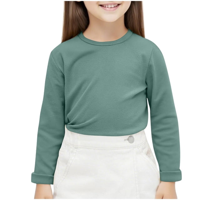 SERTG Chandail à Col Roulé/col Rond Manches Longues Chaud pour Enfants Unisexe Chandail de Base Couche de Base pour Enfant et Enfant (Vert1,2 Ans)