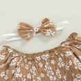 thumbnail image 4 of Infant Baby Girl Floral Long Sleeve Romper Headband Outfits Off Shoulder Ruffles Bodysuit Autumn Clothes, 4 of 6