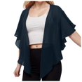 thumbnail image 1 of YOUSNH Châles et Étoles en Mousseline pour Femmes, Ouverture devant, Cardigan à Nouer pour Robe de Soirée, Châles et Étoles pour Robes de Soirée, Bleu Marine, Taille Unique, 1 of 7