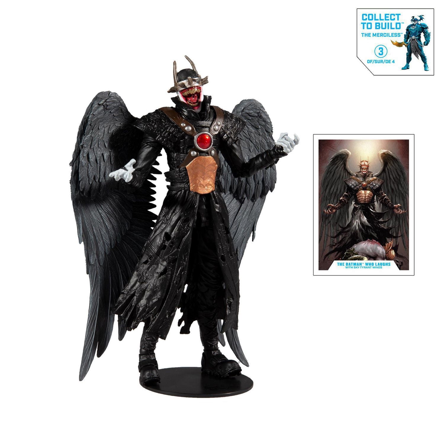McFarlane Toys - DC Multiverse - Batman Who Laughs avec des ailes Sky Tyrant et des pièces pour la figurine "The Merciless"