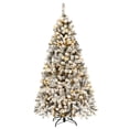 thumbnail image 2 of Costway 6ft Pre-Lit Premium Snow Flocked Hinged Artificial Christmas Tree w/ 250 Lights, 2 of 10