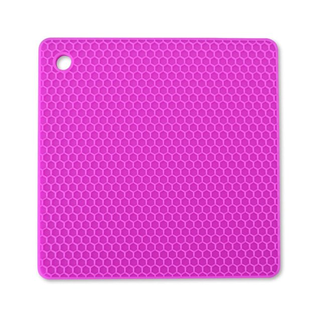 ziyahi Heats Insulation Table Mat Dish Plate Pot Pad Square Coaster Nonslip Placemat Desk Countertop Protector Kitchen Draining Rose Red