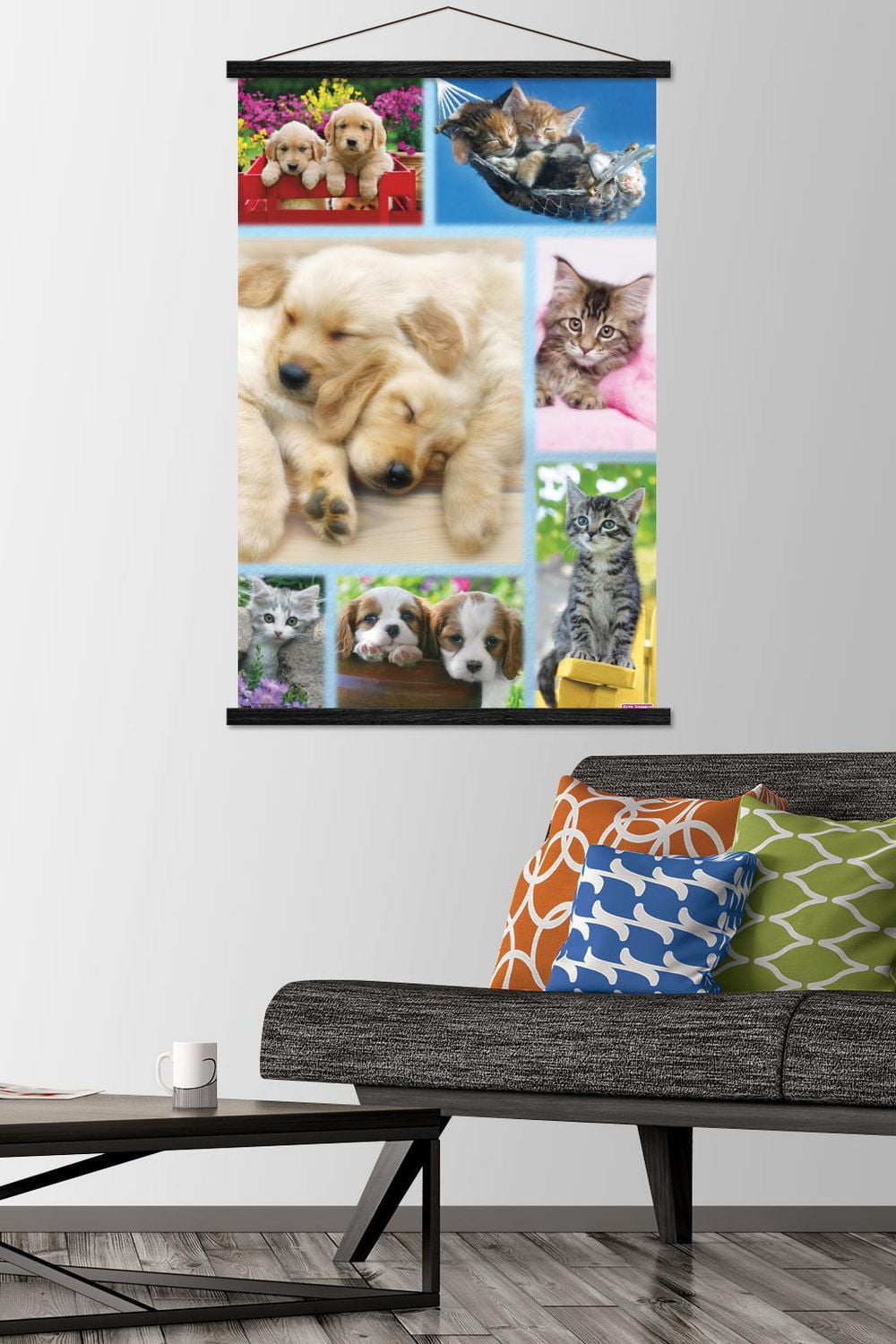 Keith Kimberlin - Puppies and Kittens Collage Wall Poster, 22.375" x 34"