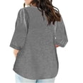 thumbnail image 4 of AherBiu Plus Size T Shirts for Women V Neck Loose Comfy Basic Tees Summer Workout Oversized Tshirt Tops, 4 of 6