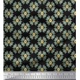thumbnail image 1 of Soimoi Black Georgette Viscose Fabric Artistic Flower Damask Printed Craft Fabric by the Yard 42 Inch Wide, 1 of 5