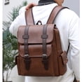 thumbnail image 4 of College Backpack with Laptop Compartment Leather Laptop Backpack for Men, Work Business Travel Office Backpack College Bookbag, Casual Computer Backpack Fits Notebook 15.6 Inch, 4 of 5