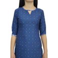 thumbnail image 2 of Bimba Tunique Imprimée Bleue pour Femme en Georgette Kurti Kurta Indienne Blouse Longue-10, 2 of 6