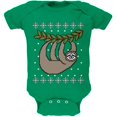 thumbnail image 1 of Big Hanging Sloth Ugly Christmas Sweater Soft Baby One Piece, 1 of 1