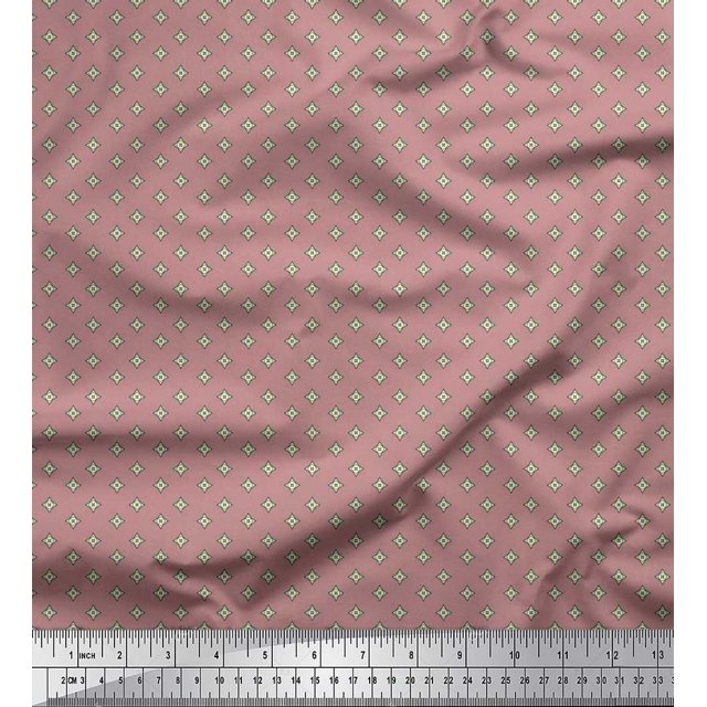 Soimoi Cotton Poplin Fabric Geometric Star Shirting Printed Craft Fabric by The Yard 42 Inch Wide