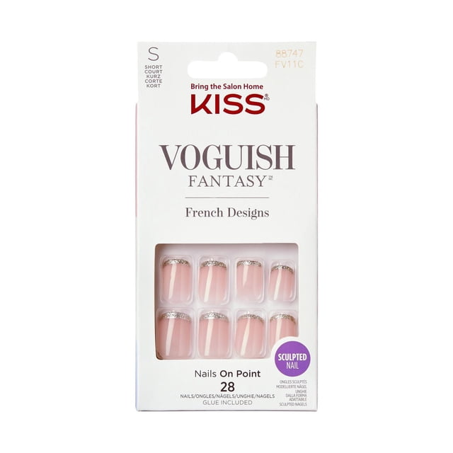 KISS Voguish Fantasy Nails - Fake Nails, 28 Count, Medium