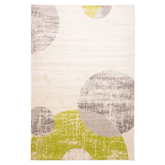 Bellagio Ivory/Green Polypropylene Rug 3'11" x 5'7"