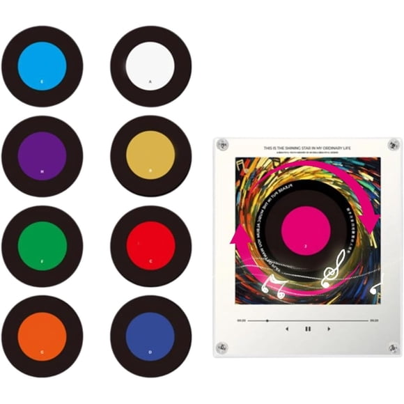 Lecteur de Musique Magnétique pour Réfrigérateur, Aimant de Boîte à Musique pour Réfrigérateur avec Lumière, Décor Style Disque Vinyle Interactif, Accessoire de Cuisine Décoratif pour Amoureux pour Cuisine à la Maison