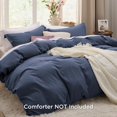 thumbnail image 2 of Bedsure Navy Duvet Cover Queen Size - Soft Prewashed Queen Duvet Cover Set, 3 Pieces, 1 Duvet Cover 90x90 Inches with Zipper Closure and 2 Pillow Shams, Comforter Not Included, 2 of 6