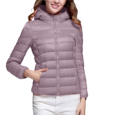 EGNMCR Manteau Long Matelassé pour Femmes, Manteaux d'Hiver Rembourrés à Manches Longues en Duvet, Manteau Matelassé pour Femmes à Manches Longues avec Capuche, Fermeture Éclair, Léger, Hauts en Duvet d'Hiver avec Poches Manteau pour Femmes