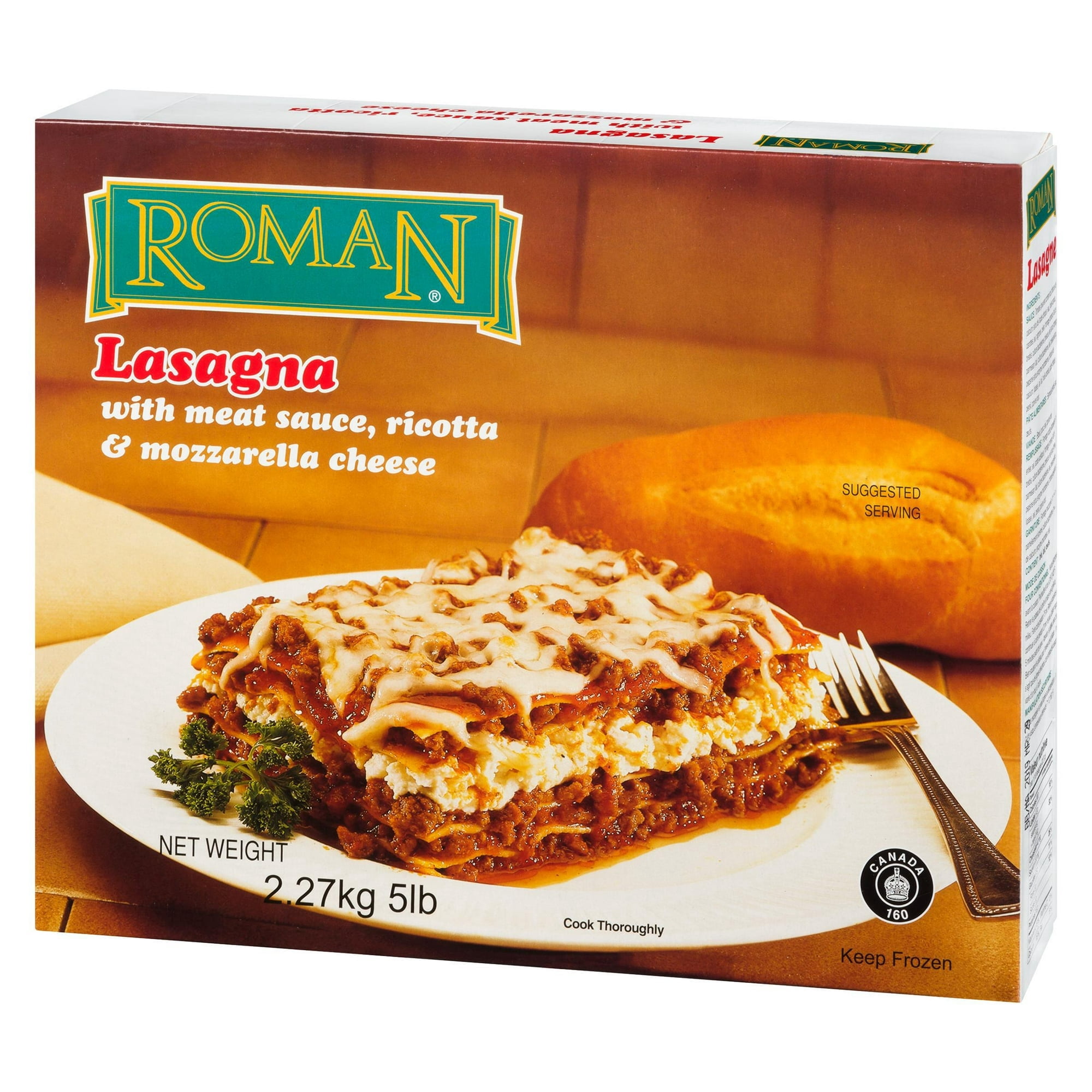 Roman Cheese Lasagne avec Ricotta et Sauce à la Viande 2.27 kg