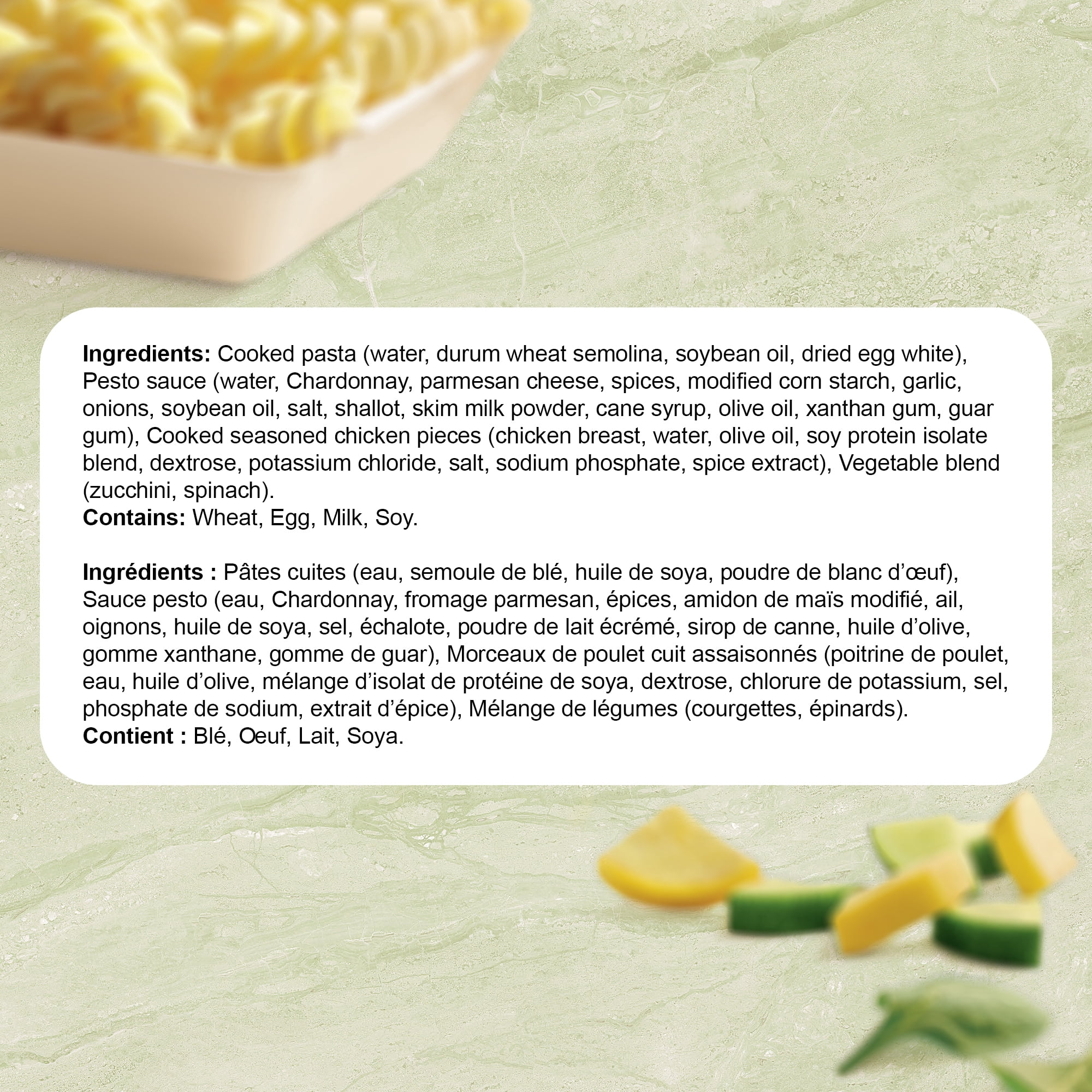 Healthy Choice Repas surgelé Délices Vapeur Poulet grillé au pesto avec poitrine de poulet, pâtes, zucchini et sauce au pesto, sans arômes artificiels, sans agents de conservation Repas surgelé, 301g