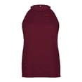 thumbnail image 4 of Hauts pour Femmes Aguichant à Encolure Ronde Ajourée, Camisole Sans Manches de Couleur Unie, 4 of 7
