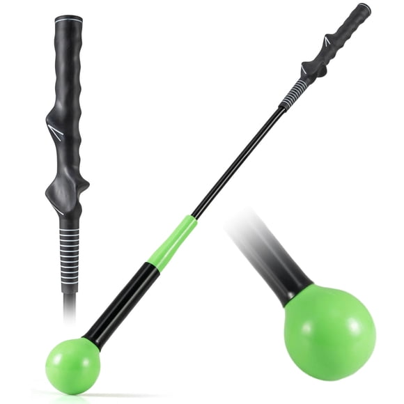 Costway 31.5" Golf Swing Trainer Aid with Weighted Head for Grip Rhythm Flexibility Balance Green
