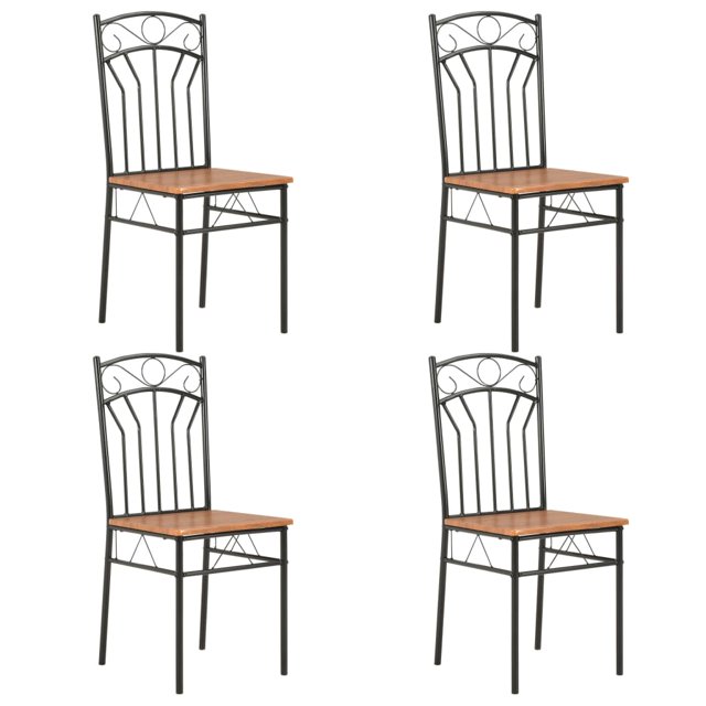 vidaXL Chaises de Salle à Manger 4 Pcs Marron MDF