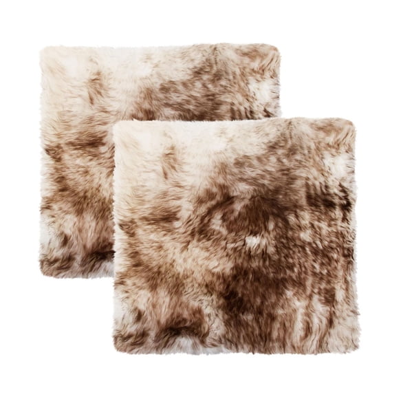H-Natural 2-Pack 100% New Zealand Sheepskin Chair Seat Cover 17"X17"