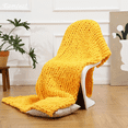 thumbnail image 4 of Comtest Chunky Knit Throw Blanket Chenille, Turmeric, 50"x60"(Office Size), 4 of 6
