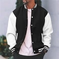 thumbnail image 2 of FYEGRE Veste de Baseball Varsity Athlétique pour Homme Légère Décontractée Élégante à Poignets Côtelés Contrastants Veste Noire TTTG, 2 of 8
