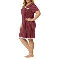 thumbnail image 4 of GRACE & GRANDEUR Women's Plus Size Polka Dots Short Sleeve Sleepshirts, 4 of 6